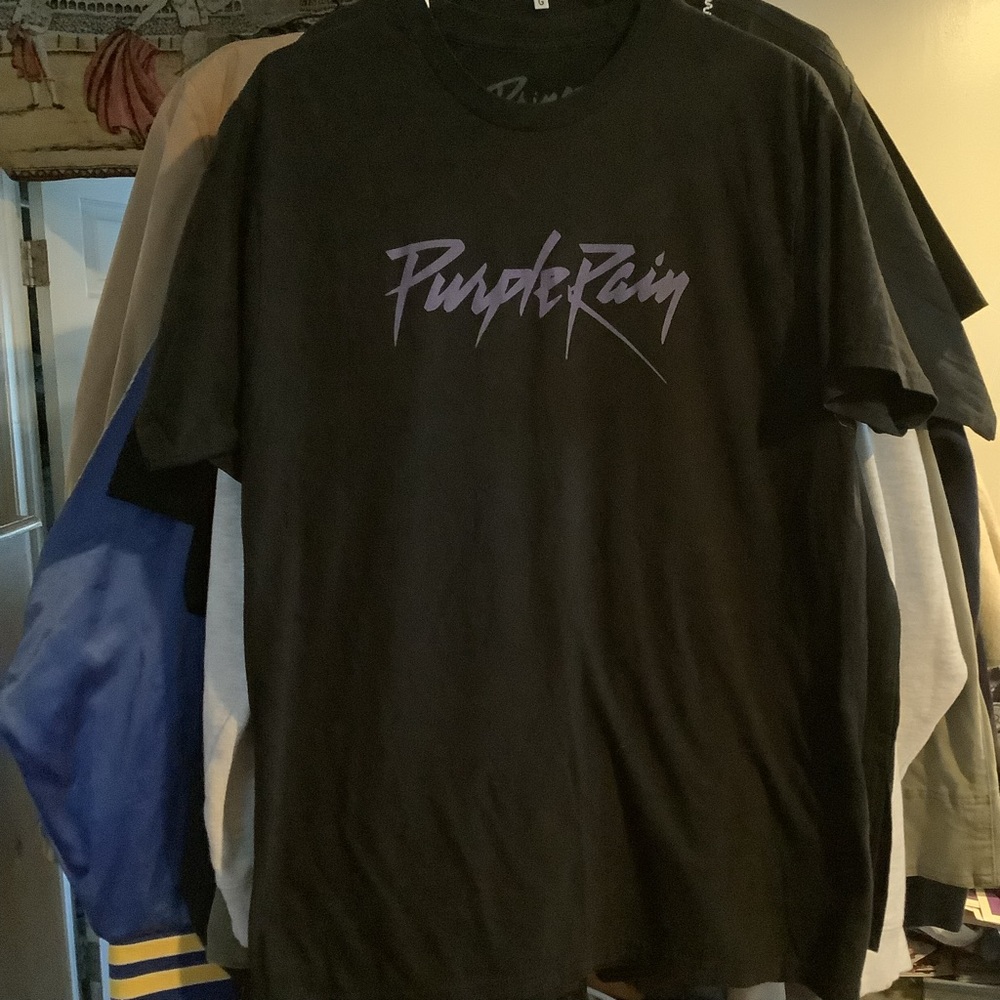 Prince 'PURPLE RAIN' T-Shirt - Black - Size large l tee